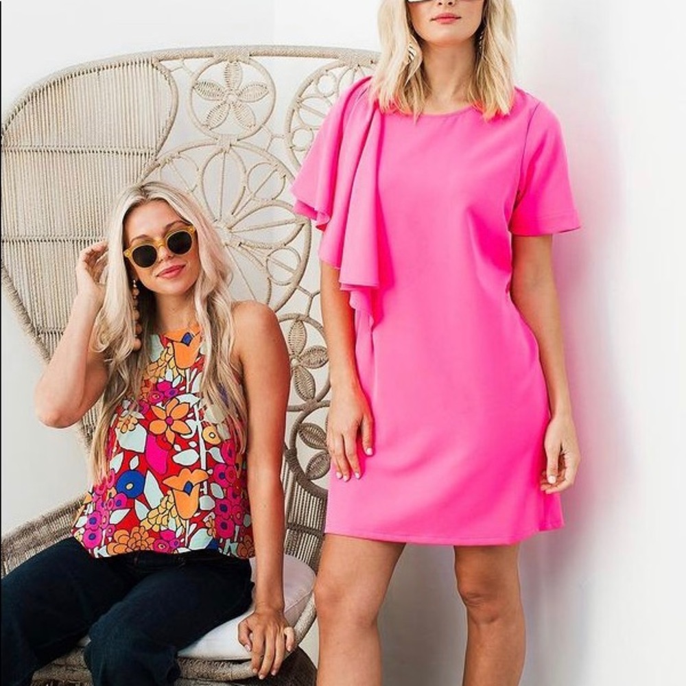 NWT CROSBY by Mollie Burch hot pink dress Medium